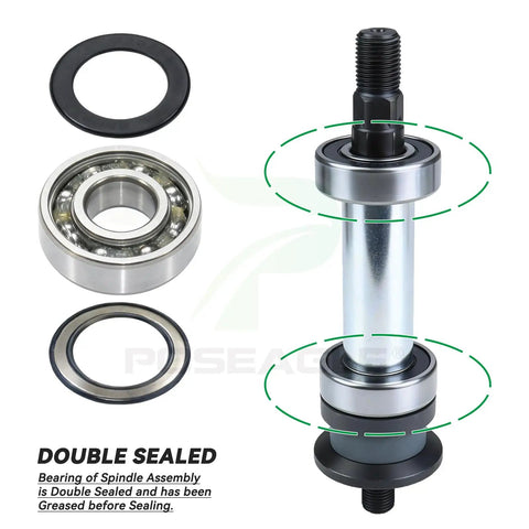 2 Pack Spindle Assembly With UC26511 Pulley Replacement For John Deere Z225 X300 X304 Lawn Tractors showing spindle parts