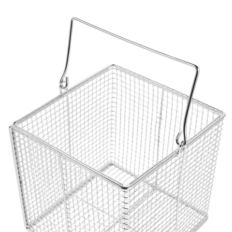 Heavy Duty Pro Grade Stainless Steel Ultrasonic Jewelry Cleaner Basket With Fine Mesh Filter For Precision Parts And Delicate Laboratory Items For Equipment Cleaning And Batch Washing, 23x15x15 cm