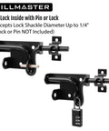 Heavy Duty Sliding Bolt Gate Latch With Padlock Hole For Wooden Fences And Barn Doors, Workhorse Gate Lock Hardware Two Pack