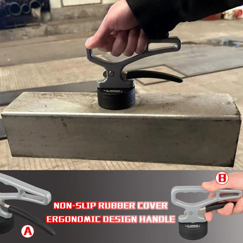 Heavy Duty Magnetic Grabber Tool With Quick Release Portable Lifter For Iron Plates And Metal Scraps Ergonomic Handle Tool Steel Construction Laser Cut Finish