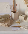 Aesthetic Desk Accessories Set Complete Desktop Organizer For Women With Gold Finish Pen Holder Scissors Stapler Tape Dispenser And More
