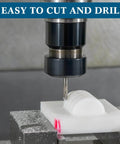 Machining process using UHMW Tapping Block Three Pack Rectangular Solid Plastic Blocks For Machining And Workshop Use Durable Non Marring Low Friction Tapping Tools Great For Engineering Home DIY Projects 8 X 2.4 X 2.4 Inch.