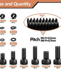 Hex Socket Head Screws Kit For M3 And M4 Metrics, Your Go To 220 Piece Machine Screws Assortment, Built For Quick Fixes In 3D Printing, Electronics, RC Projects, And DIY, Precise Fits For Printer Frames. M3/M4 screws, nuts, and washers assortment with sizes and pitch