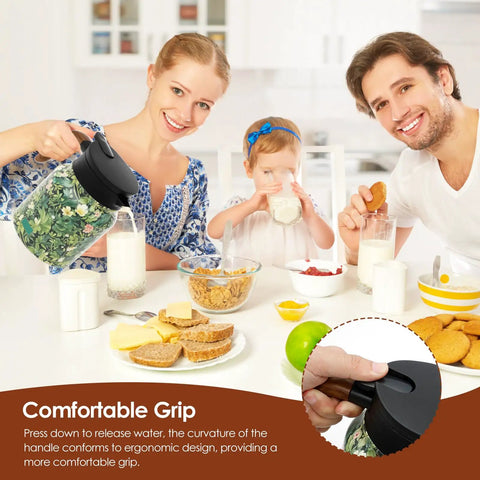 Family enjoying breakfast with Large Capacity 1000ml Thermal Coffee Carafe And Insulated Tea Pot Stainless Steel Leak-Proof