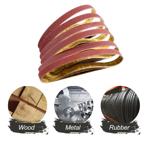 1x30 Inch Sanding Belts Set For Belt Sander 24 Pack Aluminum Oxide Belts With Open Coat Resin Bond 60 80 120 150 240 400 Grits