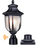 Dusk To Dawn Outdoor Post Light Hardwired 120V With Pier Mount Base Anti Rust Aluminum Waterproof Exterior Lamp For Yard Garden Pathway Modern Low Maintenance Lantern