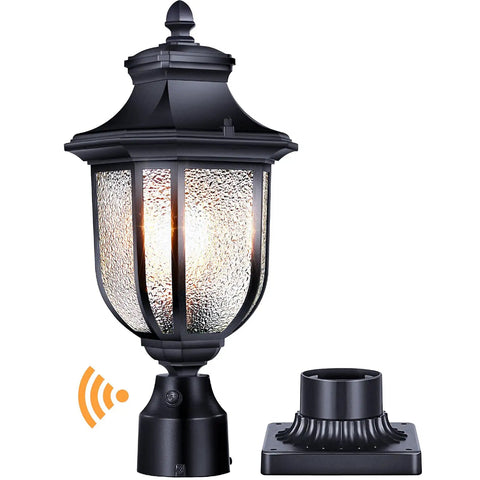 Dusk To Dawn Outdoor Post Light Hardwired 120V With Pier Mount Base Anti Rust Aluminum Waterproof Exterior Lamp For Yard Garden Pathway Modern Low Maintenance Lantern