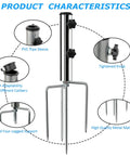 Removable Portable Umbrella Base With Four Leg Beach Sand Anchor showing metal construction and tightening knobs
