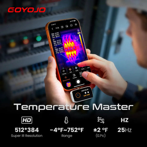 Next Level Thermal Camera For iPhone Android And Tablet With 512 By 384 IR Clarity USB C Port Works With iOS 15 16 17 And iPad For Home Inspections HVAC And Auto, handheld view