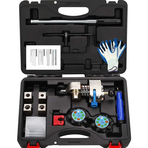 Pro Grade Brake Line Flare Tool Kit With Dual 45 And 37 Degree Flare, Single Bubble And Double Flare Options, in open case