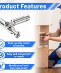 60 Pack 35mm Furniture Connecting Fittings With 6mm Thread Cam Lock Fasteners displayed with worker and furniture installation