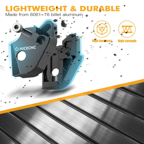Beefy Aluminum Linkage Guard For Motorcycle Shock Linkage And Clevis Protection Off Road Trail Shield To Defend Against Rocks Logs And Debris Easy Bolt On Mount CNC Machined Durability 6061-T6 aluminum guard