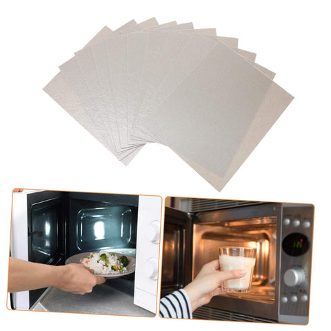 Image of 12 Pieces Mica Sheets For Microwave Oven Waveguide Cover Heat Resistant Fireproof Insulation Pads For Cooking Splatter Guard.