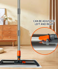 Heavy Duty 17 Inch Microfiber Flat Mop Built Like A Tank For No Sweat Floor Care showing adjustable pole for easy cleaning.