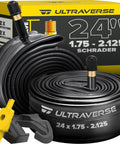 Set Of 2 24 Inch Bike Inner Tubes With Durable Butyl Rubber And Schrader Valve AV32 with tire levers