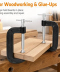 Six Pack 4 Inch C Clamps Set Black Malleable Iron C Clamps For Woodworking, Welding, Metalworking, Building, Repair And DIY Projects