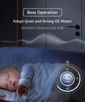 Sleeping baby in room with quiet 52 Inch Ceiling Fan With Remote Control And Lights 3 CCT 22W Black Indoor Outdoor Ceiling Fan.
