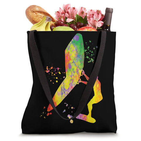 Colorsplash Watercolor Wing Foil Tote Bag For Wingsurfing And Wingboarding Dope 16 By 16 Inch Carryall With Man Wingboard Design
