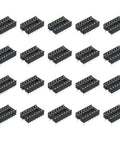 Top view of 20 black DIP IC Socket Adapters Kit, 14 Pin, 7.62mm Row Pitch, 2.54mm 0.1 Inch Pitch, showing evenly spaced rows.