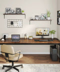 Extra Long 78.7 Inch Double Computer Desk For Two, Sturdy Home Office Workstation with decor items in room setting
