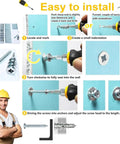 Self Drilling Drywall Anchors With Screws Kit 50 Sets Heavy Duty Wall Mount Anchors For Hanging Cabinets Shelves TVs And More No Fuss Install With Rust Resistant Yellow Zinc Finish, install steps