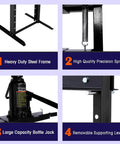 Heavy Duty 12 Ton Hydraulic Shop Press Compact H Frame Bearing Press Machine Garage Auto Repair Bench Mounted Workshop Tool features a steel frame, precision spring, and large bottle jack.