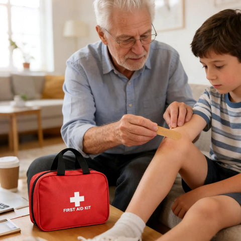 Ultimate 382 Piece Portable First Aid Kit For Home, Car, Travel, Camping And Office Compact Red Bag with bandage care