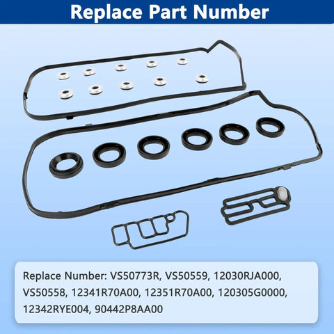 Valve Cover Gasket Set Kit And 15845 R70 A01 Solenoid Gasket For Honda and Acura models shown with part numbers