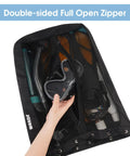 Medium Go-To Swim Bag For Swimmers With Full Open Mesh Beach Backpack Design showing dual zippers and mesh panel