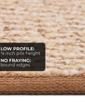 Close-up of 1/4 inch pile height in Set Of 15 Skid Resistant Carpet Stair Treads Praline Brown 8 Inch By 30 Inch