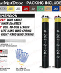 Pair Of 2 Inch Garage Door Torsion Springs Set With Non Slip Winding Bars And Gloves For DIY Friendly Replacement And Quick Installation Black Coated Without Oil 0.207 Inch Wire 2 Inch Inside Diameter 24 Inch Length Min 16000 Cycles