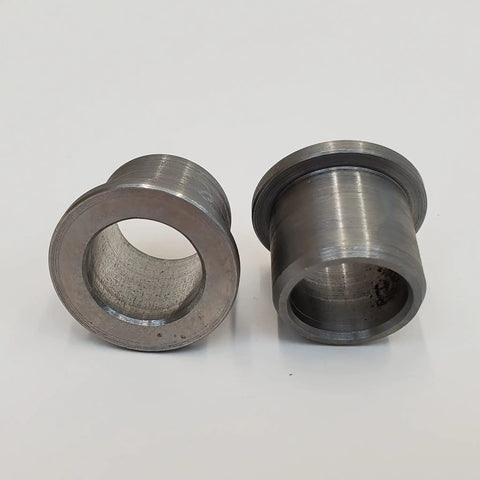 25mm to Three Quarter Inch Wheel Bearing ID Reducer Adapter for Harley Style Wheel Hub, steel, showing open ends