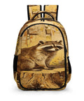 Raccoon Printed Unisex Backpack With Large Capacity, Durable Polyester Daypack featuring raccoon image and smooth zipper.
