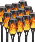 12 Pack Solar Torch Lights With Flickering Flame For Outdoor Decor Waterproof Garden And Pathway Lighting LED Flame Torches