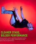 Performer jumping on stage using U4 Wireless In-Ear Monitor System For Studio And Live Gigs, Beltpack Receiver And Transmitter