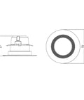 Technical diagram of 4 Inch Recessed LED Can Light Retrofit Kit For Ceiling And Shower Downlight 3000K Warm White No Brainer Upgrade