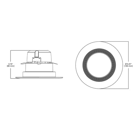 Technical diagram of 4 Inch Recessed LED Can Light Retrofit Kit For Ceiling And Shower Downlight 3000K Warm White No Brainer Upgrade