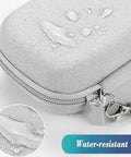 Close-up of Built Like A Tank Hard Eva Travel Case Waterproof Shock Proof Carry Bag, showing water droplets on surface.