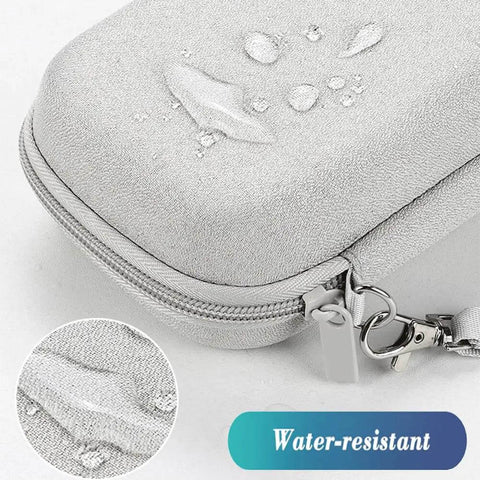 Close-up of Built Like A Tank Hard Eva Travel Case Waterproof Shock Proof Carry Bag, showing water droplets on surface.