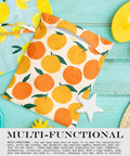 Waterproof Wet Bag For Swimsuits And Travel, Large 26x32 Cm With Handle, Reusable Beach Diaper, Orange Strawberry Print