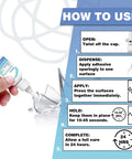 Step-by-step guide using 30g Glass Glue That Delivers A Fast, Rock Solid Bond For Glass, Acrylic, Mirror And More, Waterproof, Dries Clear, Quick Cure, Ideal For Crafting, Jewelry, Rhinestones, Crystals, Glasses And DIY Projects shown in hand applying to glass pieces