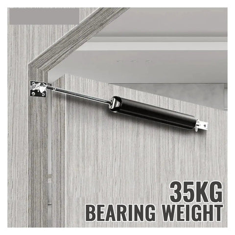 Heavy Duty Aluminum Door Closer With Soft Close Pro Grade Adjustable Auto Closer for Doors Up to 35kg installed on wooden door