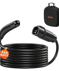 Slick 40 Foot EV Charger Extension Cord For Tesla With NACS Plug and 48 Amp 240V electric vehicle power wire and carry bag.