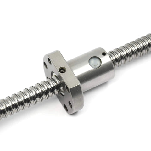 Heavy Duty SFU1204 Ball Screw Kit With Slick Metal Nut CNC Machine Parts 12mm Diameter close-up of smooth metal nut on screw