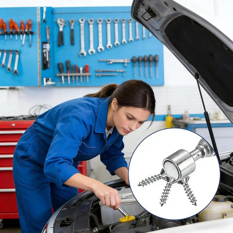 Mechanic using Telescoping Magnetic Pickup Tool With 5 Lb Pull Extends To 30 Inches Heavy Duty Non Slip Grip in garage