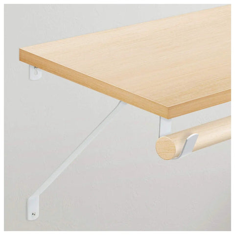Heavy Duty Adjustable Shelf Rod Support Bracket With Mounting Screws, White Finish, Twelve And A Quarter Inch Projection, Durable Closet And Garage Shelf Bracket For Strong Support