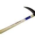 Crescent Moon Scythe With Paulownia Handle Ultra Sharp Steel Blade Lightweight Paulownia Wood Grip 7.7 Inch Blade 195 mm Durable Garden Tool