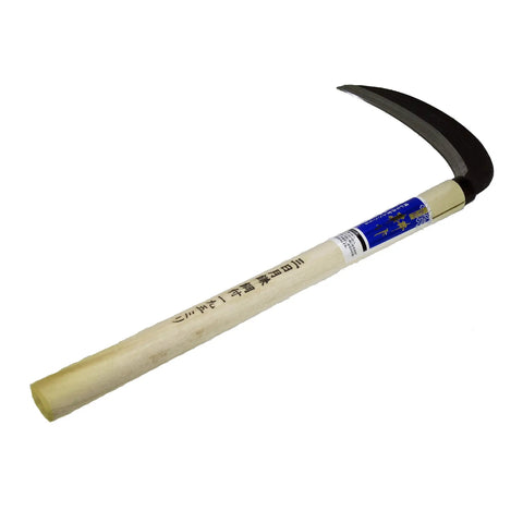 Crescent Moon Scythe With Paulownia Handle Ultra Sharp Steel Blade Lightweight Paulownia Wood Grip 7.7 Inch Blade 195 mm Durable Garden Tool
