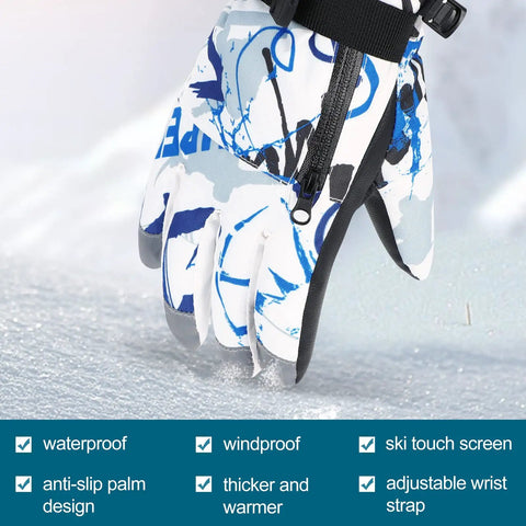 Unisex Winter Ski Gloves For Men And Women Thick Warm Waterproof Windproof Mitts With Touchscreen Pockets Pink Size M Or L close-up