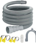 No Sweat 10 Foot Washing Machine Drain Hose Extension Kit With Universal Couplers Quick Install Flexible PVC Tubing and accessories.
